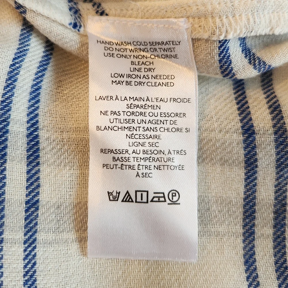NEW Pilcro Plaid Tuxedo Ruffle Wool Blend Flannel Shirt Size Large - Picture 9 of 10